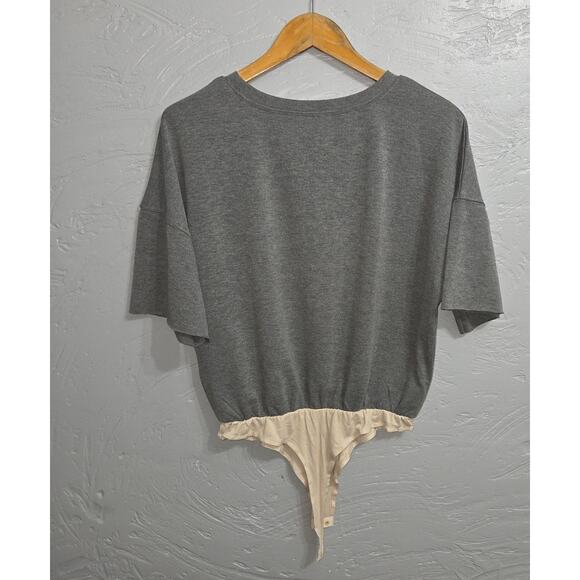 Wishlist Grey T-shirt Body Suit Woman's Size Medium - Picture 2 of 6